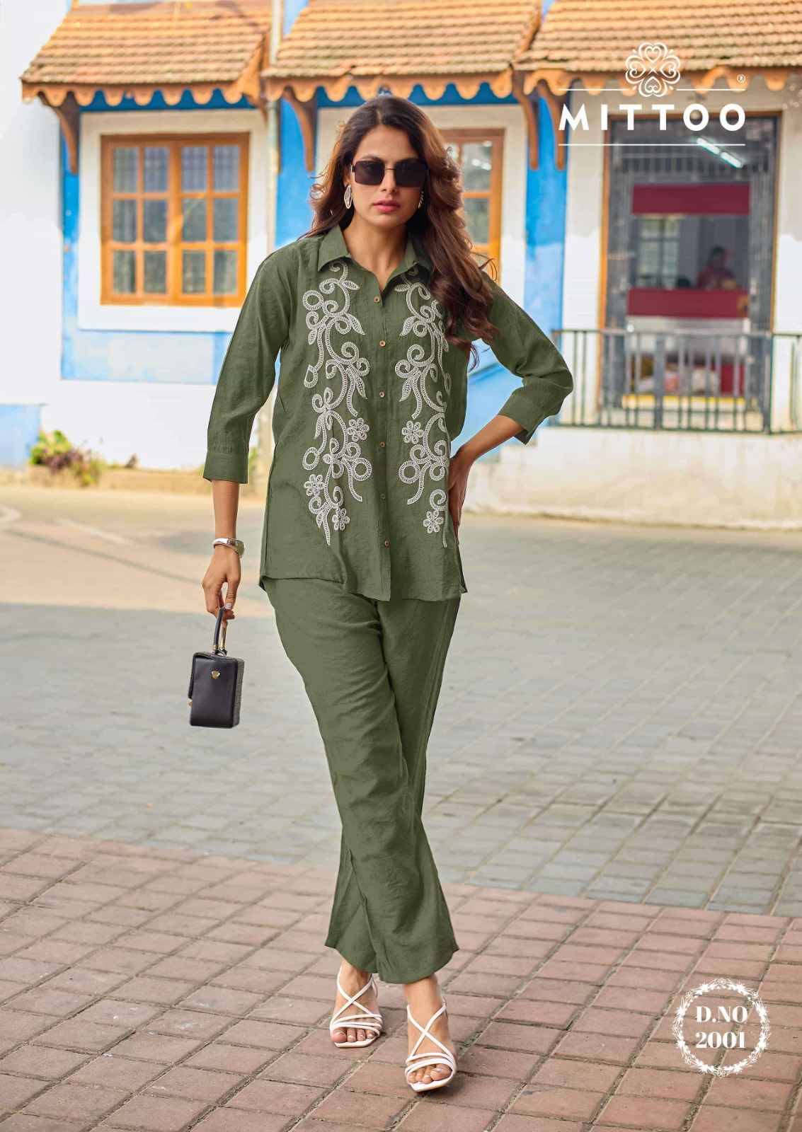 FANTASY By MITTOO 2001 To 2006 Series Designer Collection Viscose Crap Co-ord Set At Wholesale Price